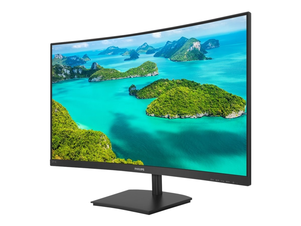 Philips E-Line 271E1sca - Led-Skærm - Kurvet - 27" - 1920 X 1080 Full Hd (1080P) @ 75 Hz - Va - 250 Cd/M² - 3000:1 - 4 Ms - Hdmi, Vga - Højtalere - S