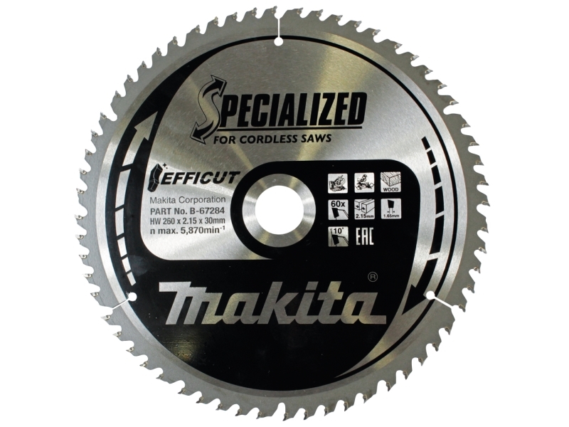 Makita B-67284, 26 cm, 3 cm, 2,15 mm, 5870 RPM, 1 styck