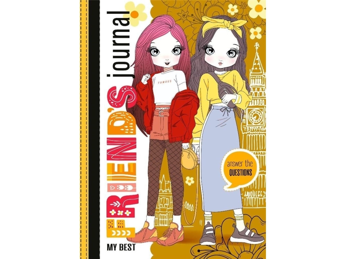 Friends notesbog 135x197/48K TW glitter gul
