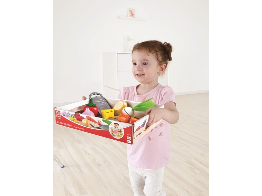 Hape - Legemad - Velcro Grøntsager Med Skærebræt Og Kniv I Træ