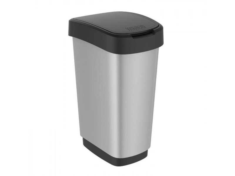 Rotho 11676, 25 L, Rechteckig, Polypropylen (Pp), Metallisch, Silber, Manuell, 333 Mm