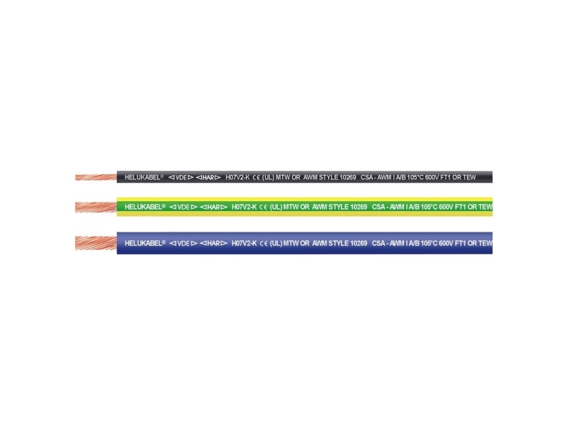 HELU 69860-152 Enkeltleder H07V2-K 1 x 1.50 mm² Orange/Hvid 152 m