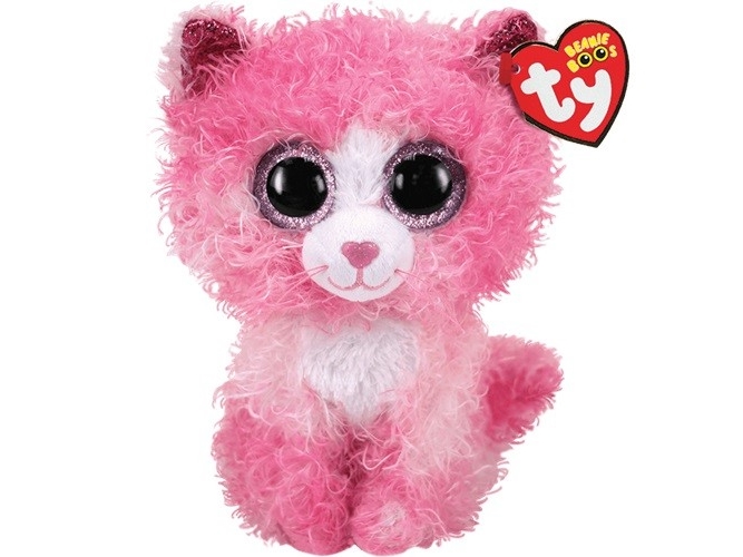 Ty Maskottchen Rosa Katze Mit Lockigem Haar Reagan 24 Cm