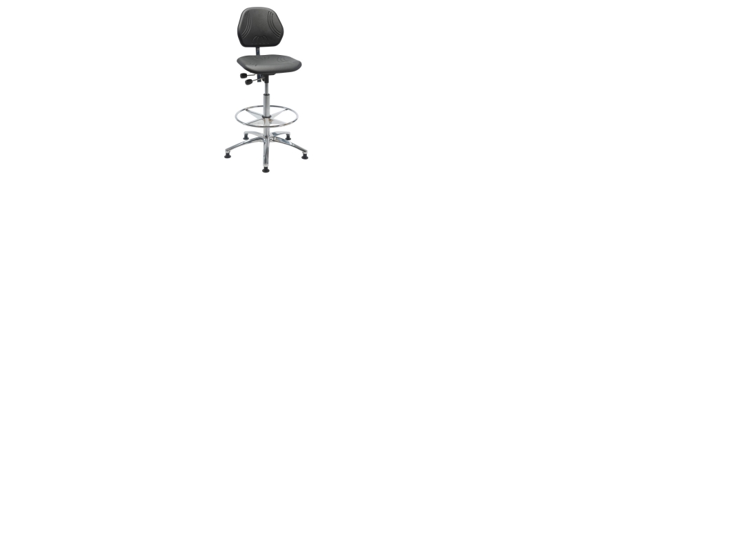 Industriell pistol Comfort ESD, PU-sits, hög med glidsko, foder | Möbler - Stolar & Stolmattor - Industristolar | GameStuff