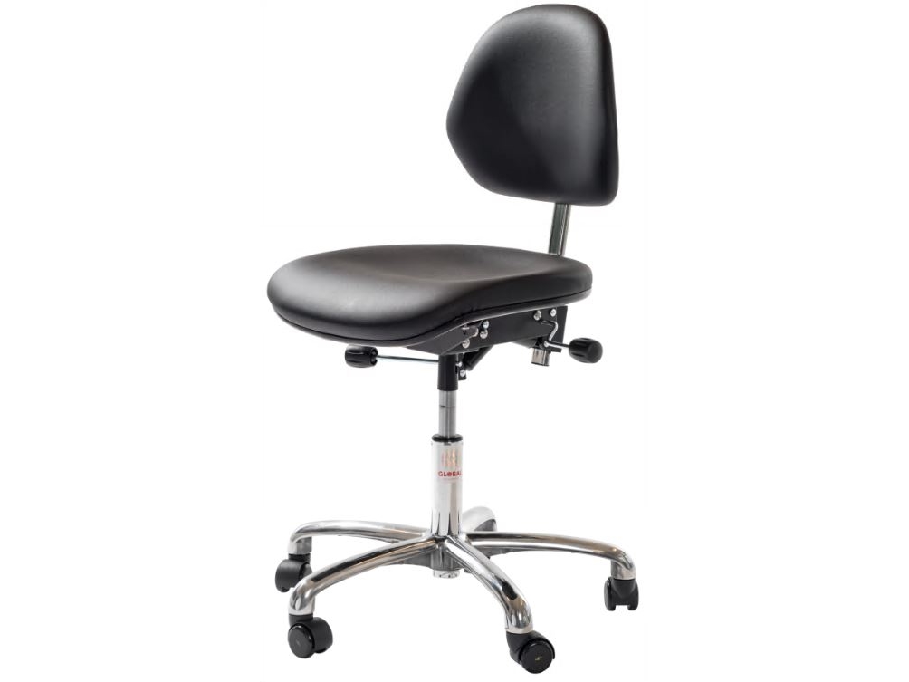 Industriell pistol Active ESD, svart, syntetiskt läder, låg, hjul | Möbler - Stolar & Stolmattor - Industristolar | GameStuff