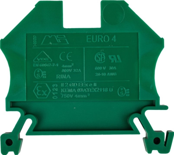 Shumee Skinneklemme 2-Leder 4 Mm² Grøn Euro 43409Gr