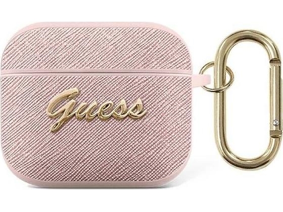 Guess Case Guess Gua3sasmp Apple Airpods 3 Pink/Pink Saffiano Script Metal Collection