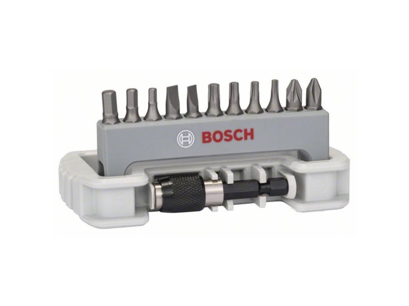 Bosch Accessories 2608522131 Bit-Set 12Teilig Schlitz, Kreuzschlitz Phillips, Kreuzschlitz Pozidriv, Innen-Sechskant, Innen-Sechsrund (Tx)