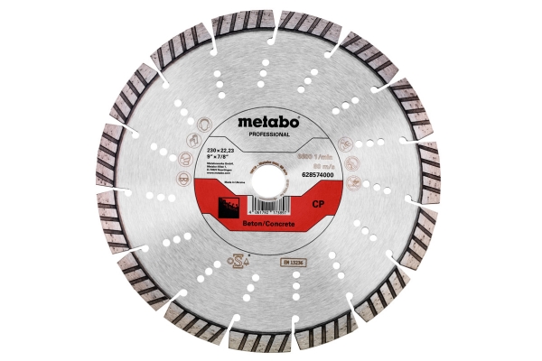Metabo 628574000, Beton, Rør, Sandsten, 23 Cm, 2,22 Cm, 6600 Rpm, Metabo, 1 Stk
