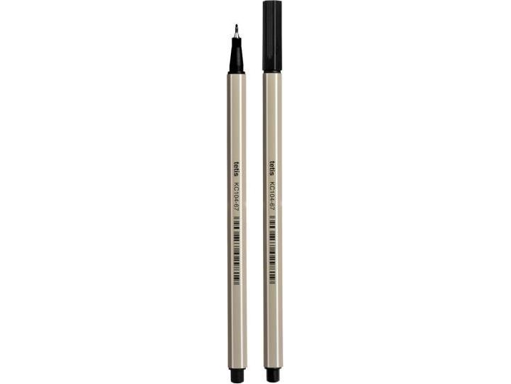 Tetis Filzstift Hexagonal Schwarz Kc104-67-4 (4 St.)