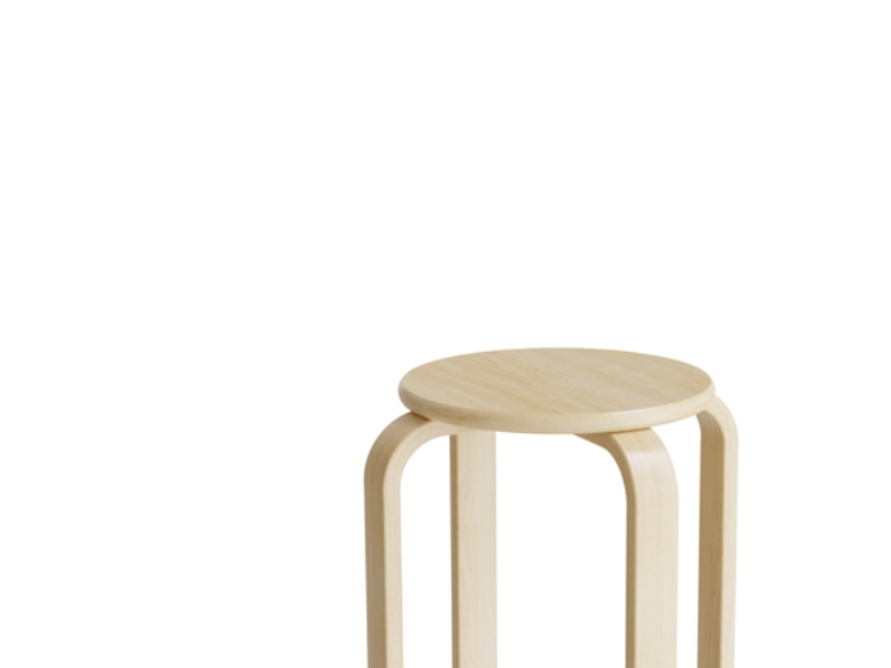 Taburet Oscar, 440 Mm, Sæde I Birk Laminat, Stel I Birkefinér
