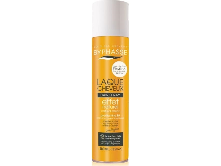 Byphasse Hair Spray 400Ml Keratin Natural Effect Extra Strong Hold