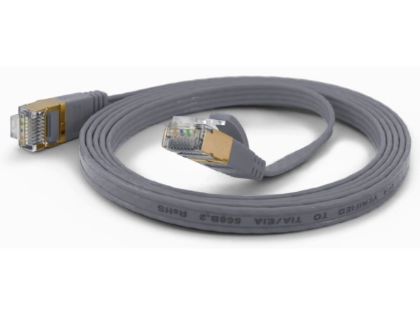 Wantec - Patchkabel - Rj-45 (Han) Til Rj-45 (Han) - 20 Cm - Cat 6A - Grå