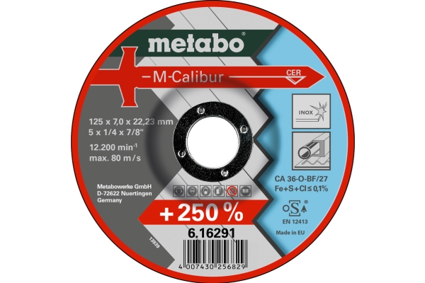 Metabo 616291000, Skæreskive, Deprimeret centrum, Stål, Metabo, 2,22 cm, 12,5 cm