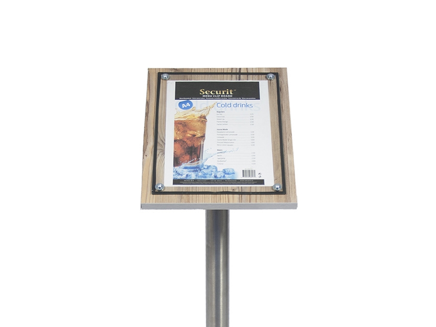 Securit MCS-A4-OAK, Informationsställ, A4, Glas, Plast, Rostfritt stål, Trä, Satinstål, Trä, 340 mm, 90 mm | Papper & Emballage - Skyltning - Förvaringsskåp och informationsbrädor | GameStuff