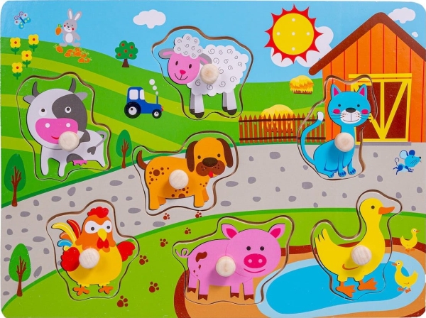Smily Play Holzpuzzle Mit Griffen - Farm Puzzle