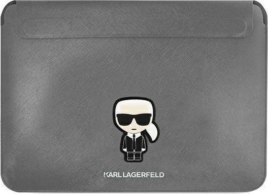 Karl Lagerfeld Saffiano Ikonik Karl Cover Til En 16" Bærbar - Sølv