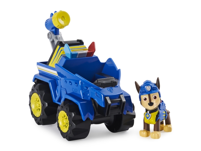 Spin Master Paw Patrol Dino Rescue Chases Basic Vehicle (blå/gul) inkl. hundefigur og overraskelses-dino