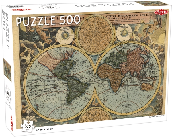 Tactic Old Map Of The World 500 Pcs, 500 Stück(E), Landkarten, 8 Jahr(E)
