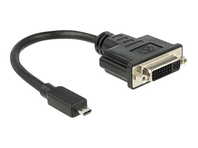 - Videoadapter - 19 pin micro HDMI Type D han DVI-D - 20 cm - sort