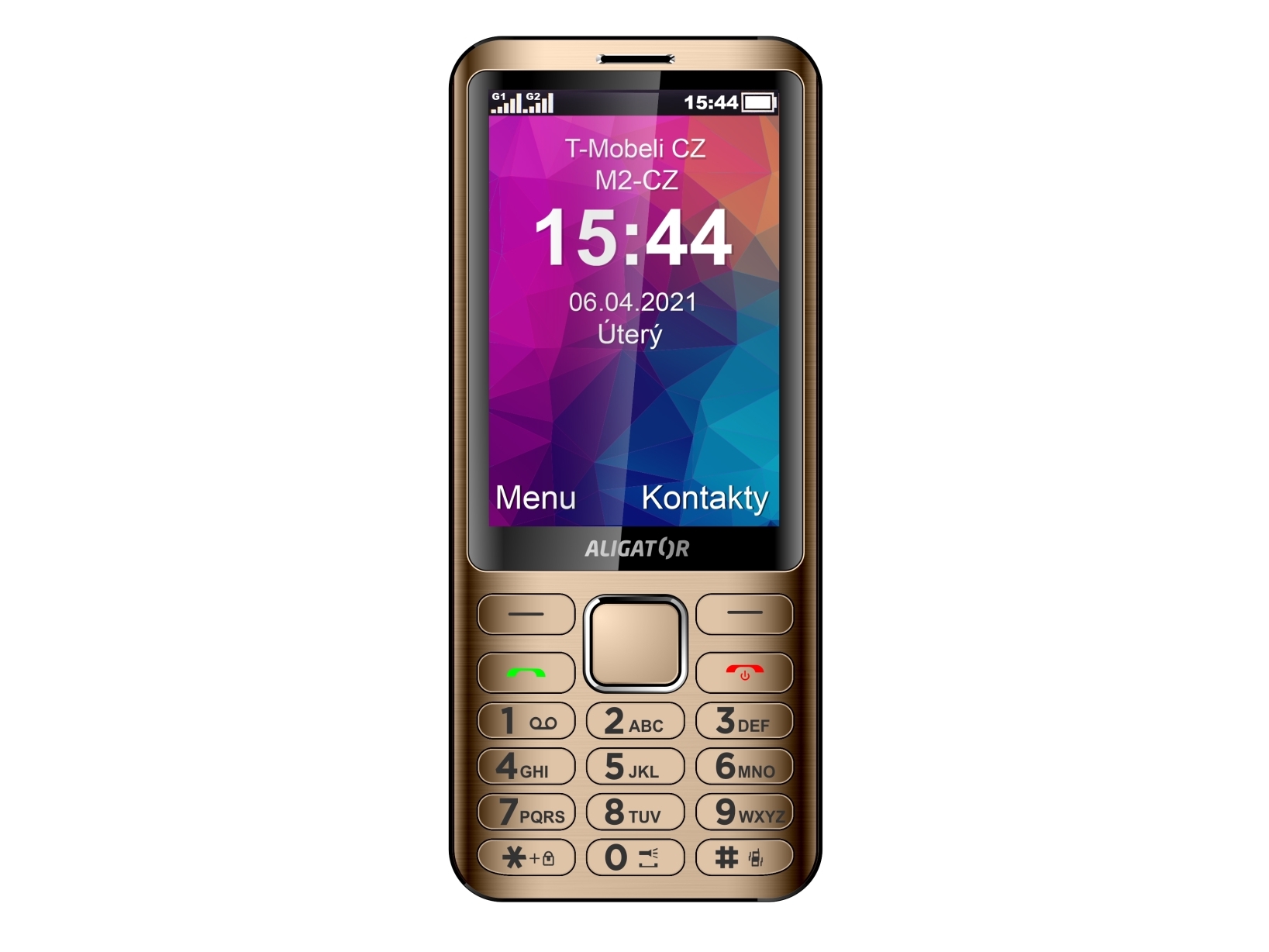 Alligator D950, Menu, Dual Sim, 8,89 Cm (3,5"), Bluetooth, 2000 Mah, Guld