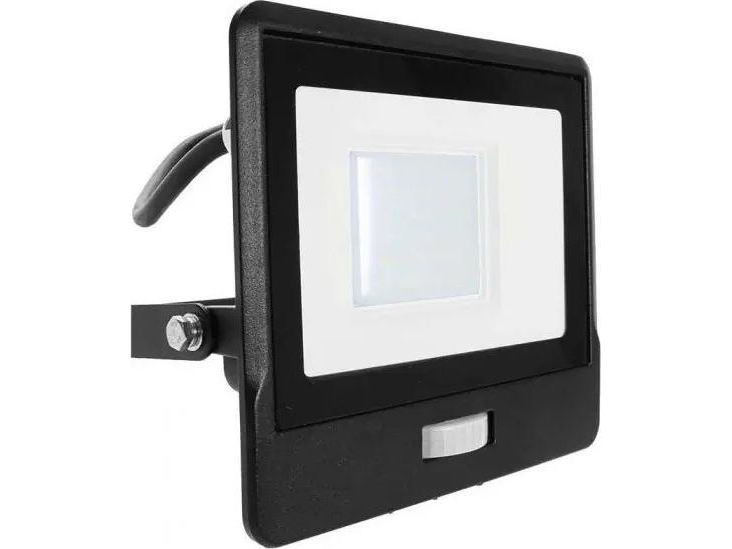 30W Led-Fluter V-Tac, Schwarzes Gehäuse, 6500K, Mit Bewegungsmelder