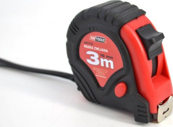 AWTools red and black tape measure 3m x 16mm (AW27133)