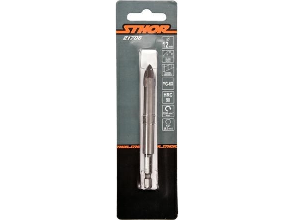 Sthor Sthor Glass And Tile Drill Bit 12Mm Hex Glass And Ceramic Drill Bit T21706