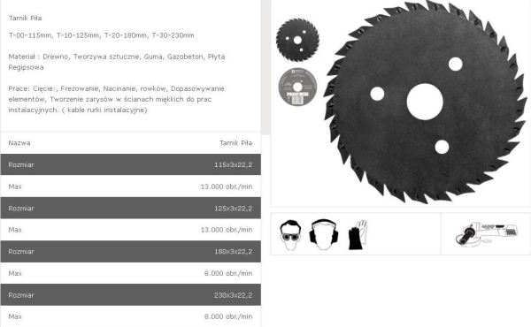 Tarpol Tarpol Target - Saw Fi = 115Mm T-00 T00