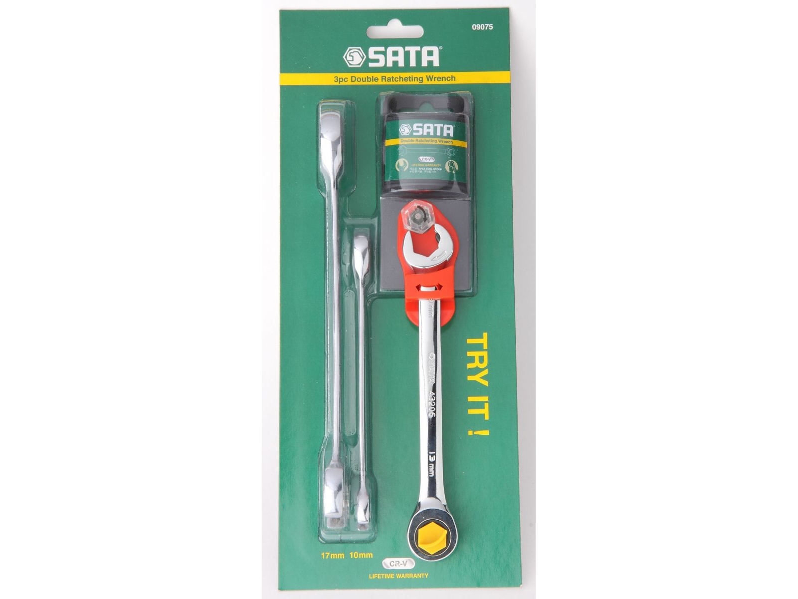 Set Flach-/Ring-Maulschlüssel Mit Ratsche 10–17 Mm 3-Tlg. (09075)
