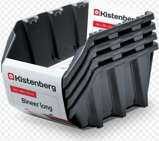 Kistenberg Kuwety 30 Bineer Long Schalen, 4 Stk, Schwarz 295 X 198 X 133 Mm