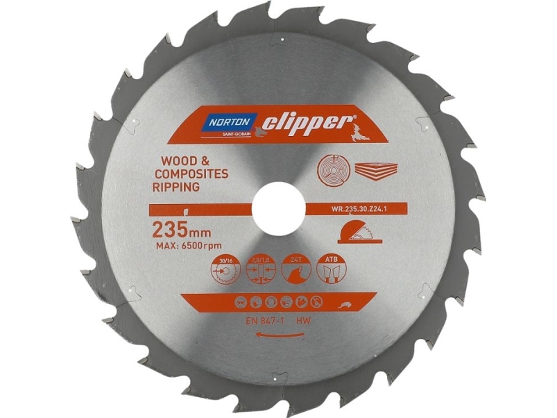 Norton Clipper Norton Clipper Savklinge 235mm 30mm 24z Atb Træ Kompositter N70184608062