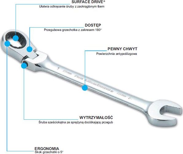 Sata Ring-Schlüssel Pl-Ocz 14 Mm, Knarrengelenk