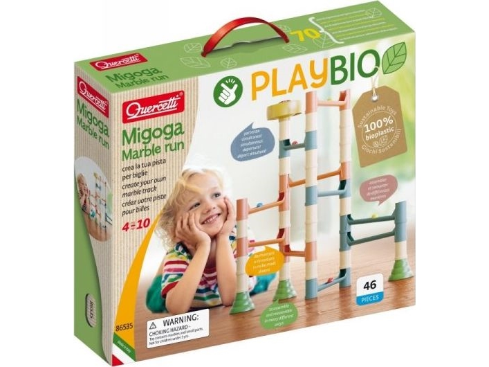Quercetti Playbio Migoga Murmelbahn 86535 Kugelbahn - 46 Elemente