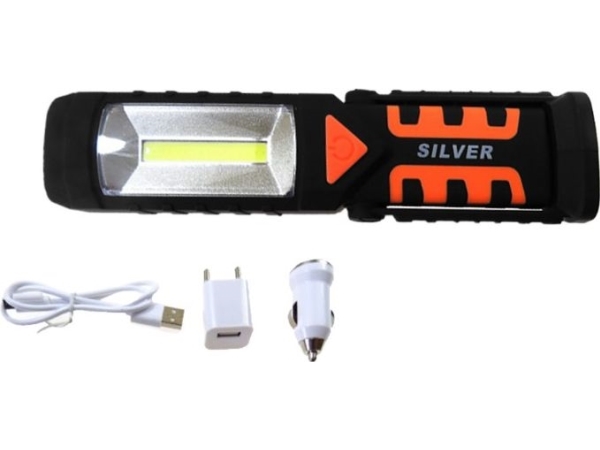 Workshop.Led-Lampe 12V/230V Magnet/Sølv