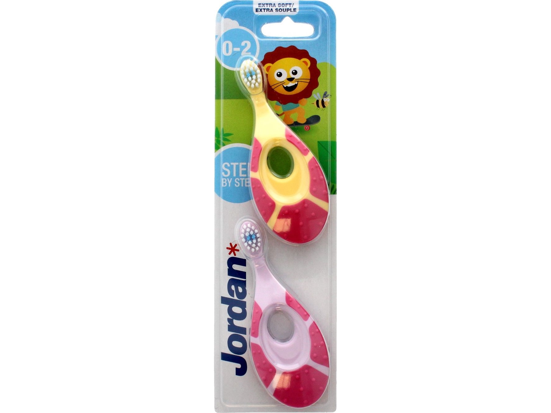 Jordan Jordan Duo Extra Soft Kinderzahnbürste (0-2 Jahre) Extra Soft Mix Designs 1 Op-2Pcs