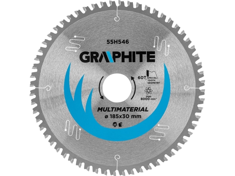 Graphite Graphite Rundsavsklinge, Bred, 185 X 30 Mm, 60 Tænder (55H546)
