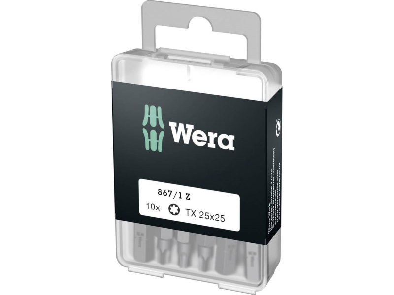 Wera 867/1 Diy Sis, 10 Stk, Torx Plus, Tx25, Rustfrit Stål, Ce, Gs, Dve, 25 Mm