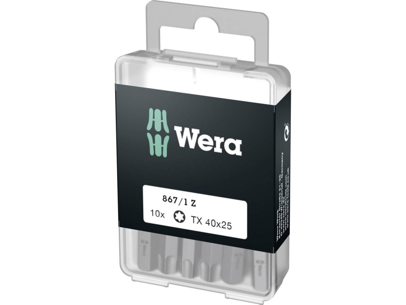 Wera 867/1 Diy Sis, 10 Stk, Torx Plus, Tx40, Rustfrit Stål, Ce, Gs, Dve, 25 Mm