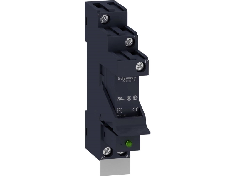 SCHNEIDER ELECTRIC Zelio RSB plug-in benrelä i sockel med diod och skylt, 1 C/O-kontakt på 12A och 24VDC | EL Artiklar - Elcentral - Relä og kontaktor | GameStuff