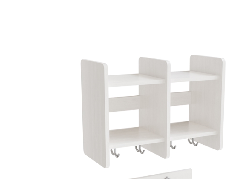 Garderobeindretning Eira Light, overhylde 3 pladser, 250 mm rumbredde, hvidpigmenteret krydsfinér
