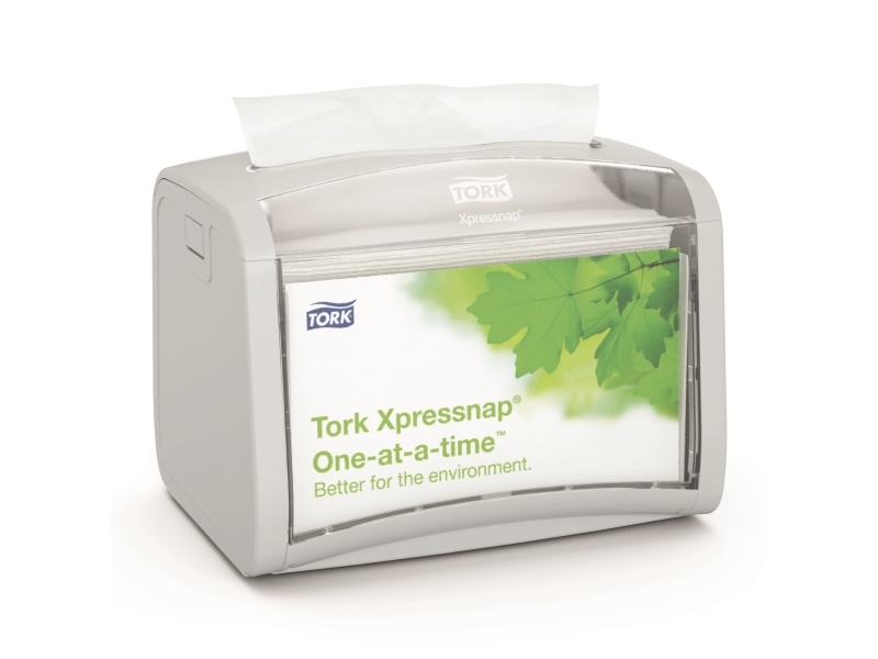 Servietdispenser Tork Xpressnap grå/klar bordmodel