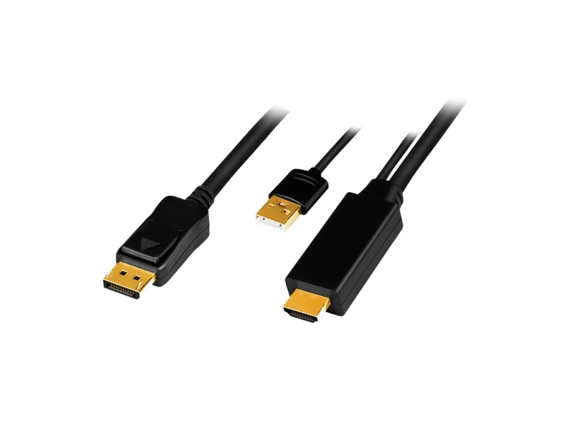 Logilink Ch0091, 2 M, Hdmi + Usb Typ-A, Displayport, Hanstik, Gerade