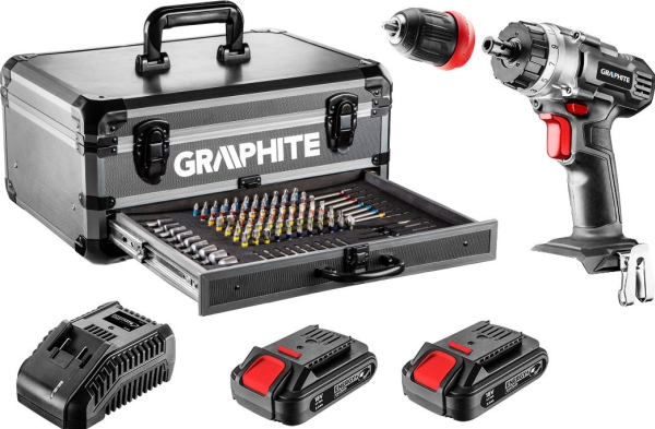 Graphit 58G022-Ps15 18 V Bohrmaschine/Schrauber 2 X 2 Ah Akku