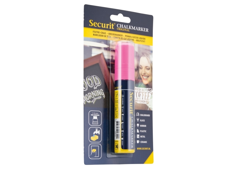 Securit Original Kridtmarker Med Blokspids I Pink