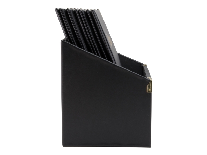 Securit® 10 stk A4 BASIC menuomslag i opbevaringsboks i sort