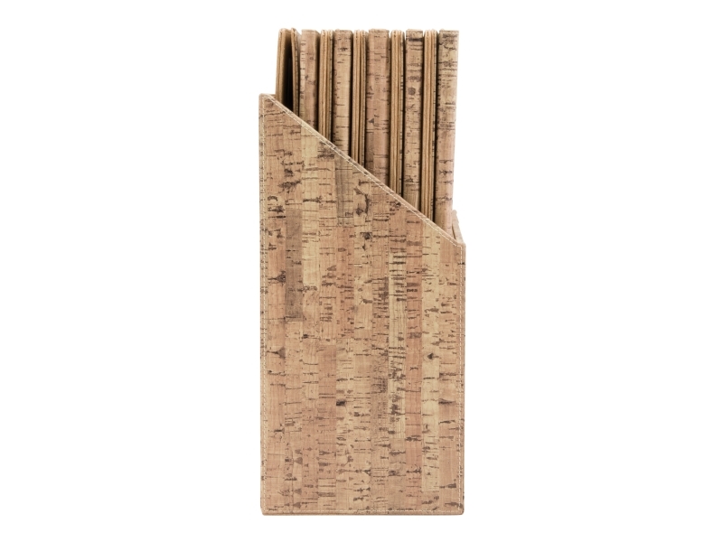 Securit® 10 stk A4 KORK DESIGN menuomslag i opbevaringsboks