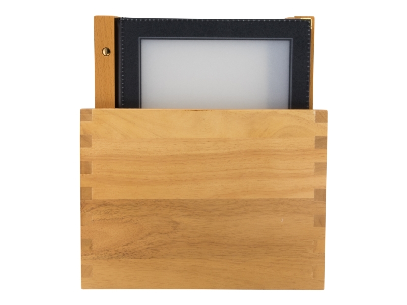 Securit® A4 WOOD opbevaringsboks med 20 menuomslag i sort | Bordssättning - Bar & vin - Menykort | GameStuff