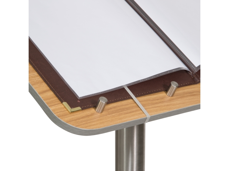 Securit® MENU STAND Display til A3/dobbelt A4, med stolpe og base, teak