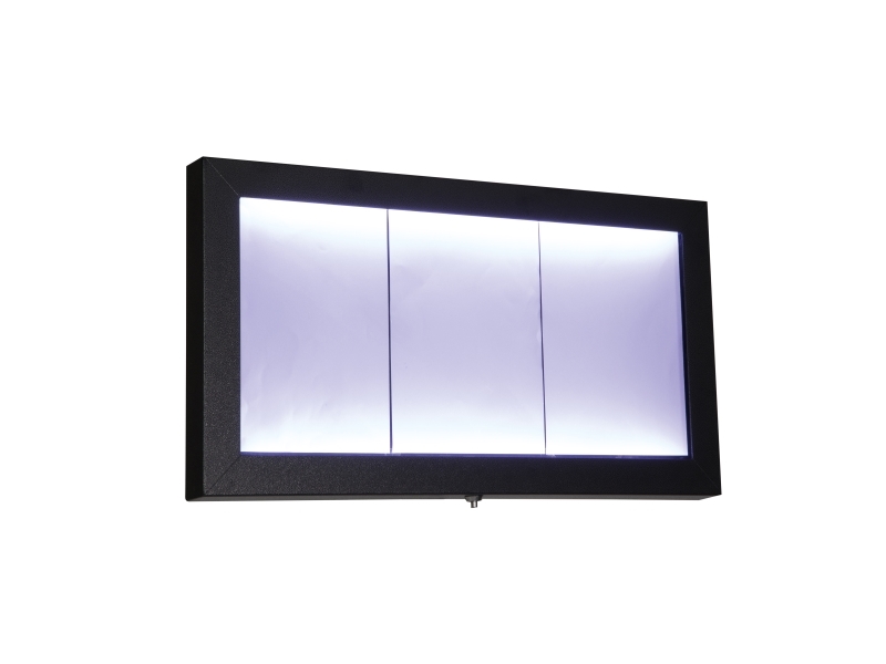 Securit® COATED STEEL LED Informationsdisplay panel til 3xA4, sort, hvidt lys